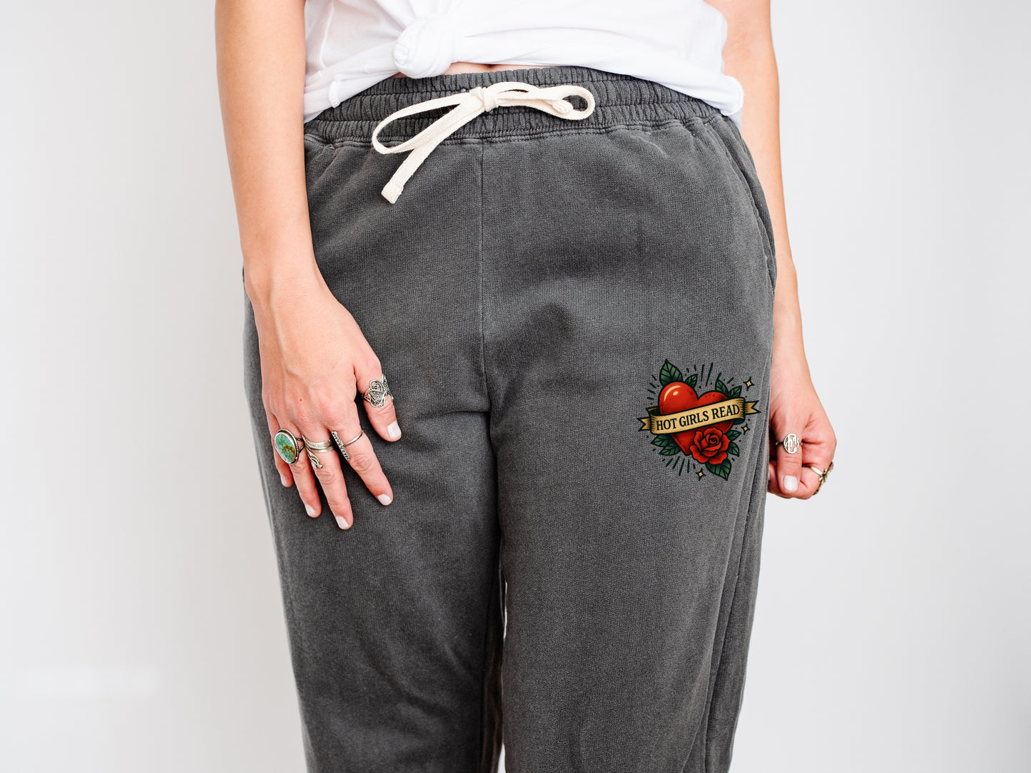 Hot Girls Read Sweatpants for Comfortable Days, Unisex Lounge Pants, Casual Wear, Gift for Her or Him, Relaxing Home Fashion