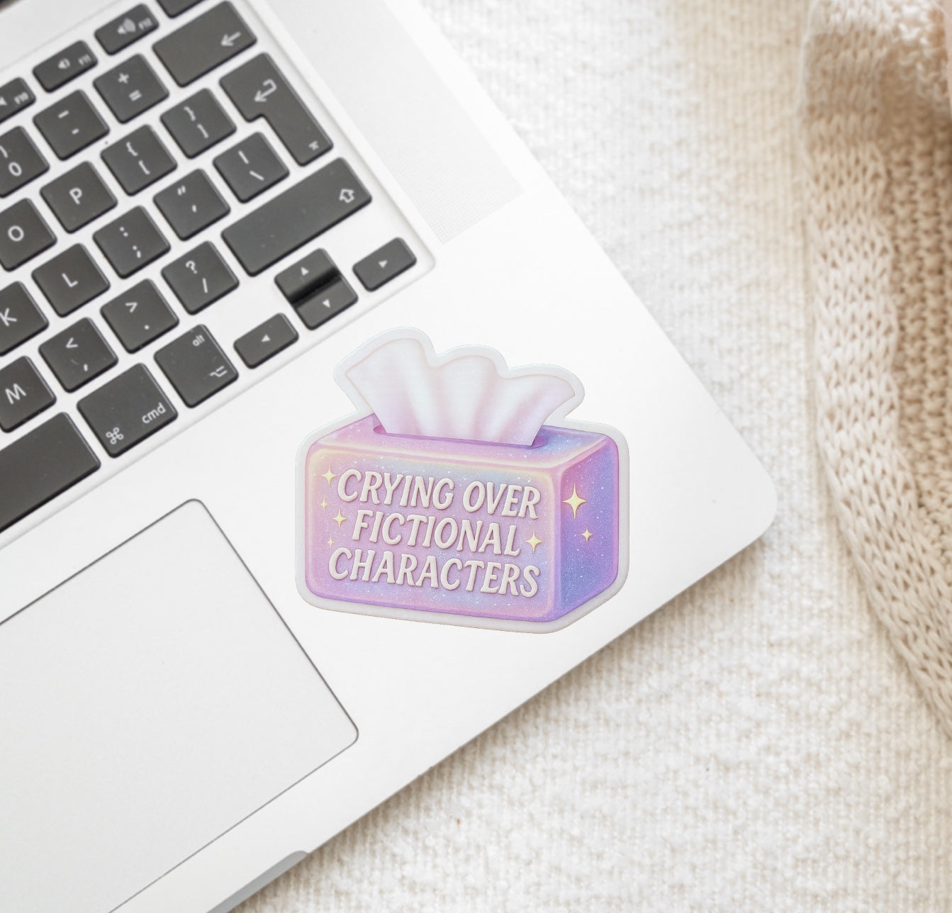 Crying Over Fictional Characters Sticker