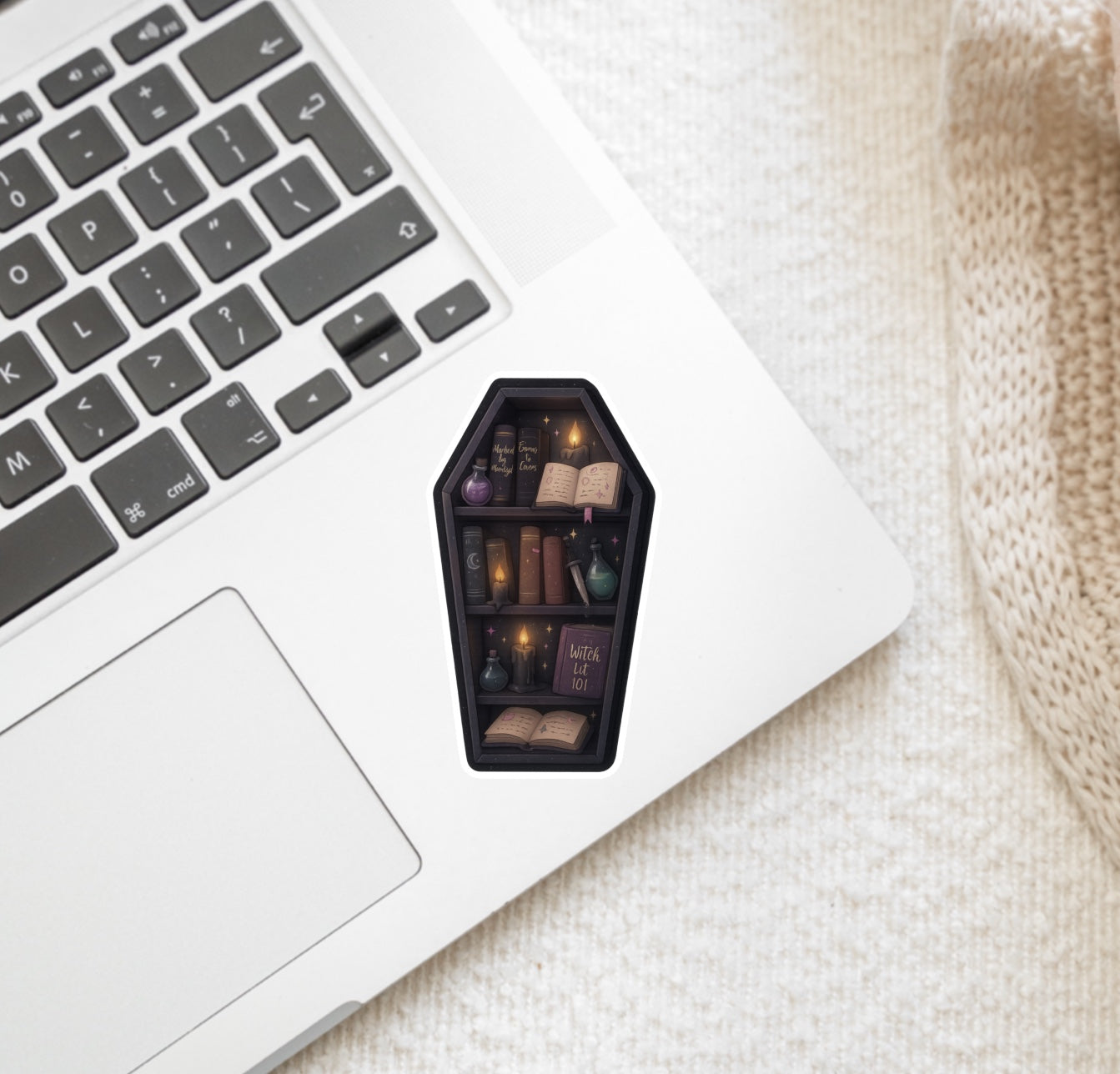 Witchy Coffin Bookshelf Sticker