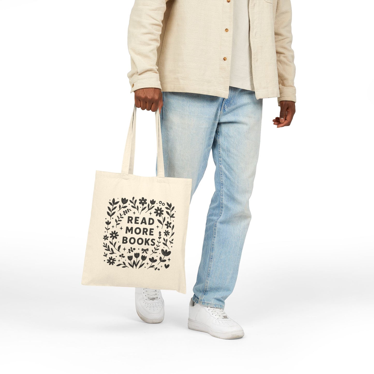 Read More Books Tote Bag, Eco-Friendly Shopping Bag, Book Lover Gift, Reusable Canvas Bag, Reading Tote, Library Companion