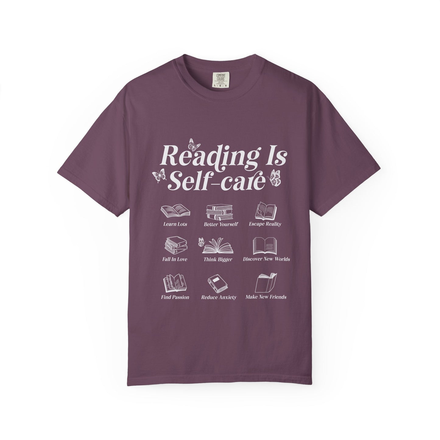 Reading is Self-Care T-Shirt | Comfort Tee for Book Lovers, Relaxation Wear, Gift for Readers, Self-Care Apparel, Literary Gift