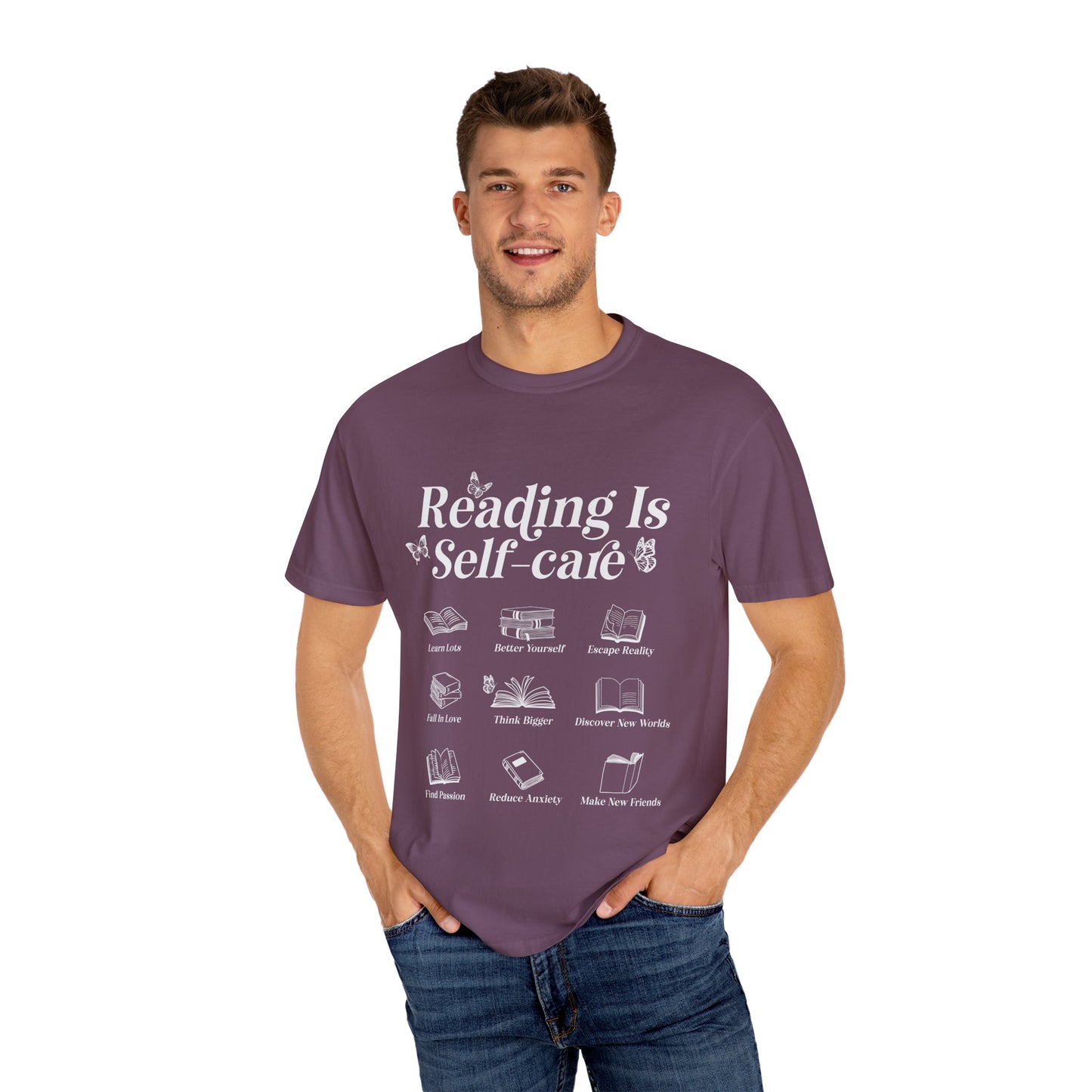 Reading is Self-Care T-Shirt | Comfort Tee for Book Lovers, Relaxation Wear, Gift for Readers, Self-Care Apparel, Literary Gift