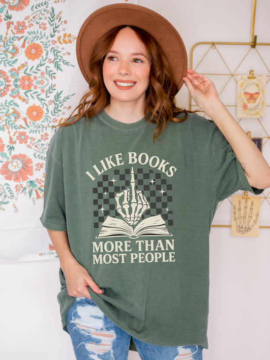 Book Lover's Unisex T-shirt | I Like Books More Than Most People | Literary Gift, Reading Tee, Casual Wear, Birthday Gift, Cozy Shirt