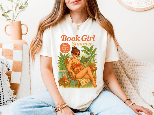 Book Girl Summer - Comfort Colors (Ivory)