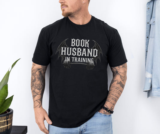 Book Husband in Training T-shirt, Fun Unisex Tee for Book Lovers, Reading Enthusiasts, Bookish Gifts, Casual Wear, Literary Humor