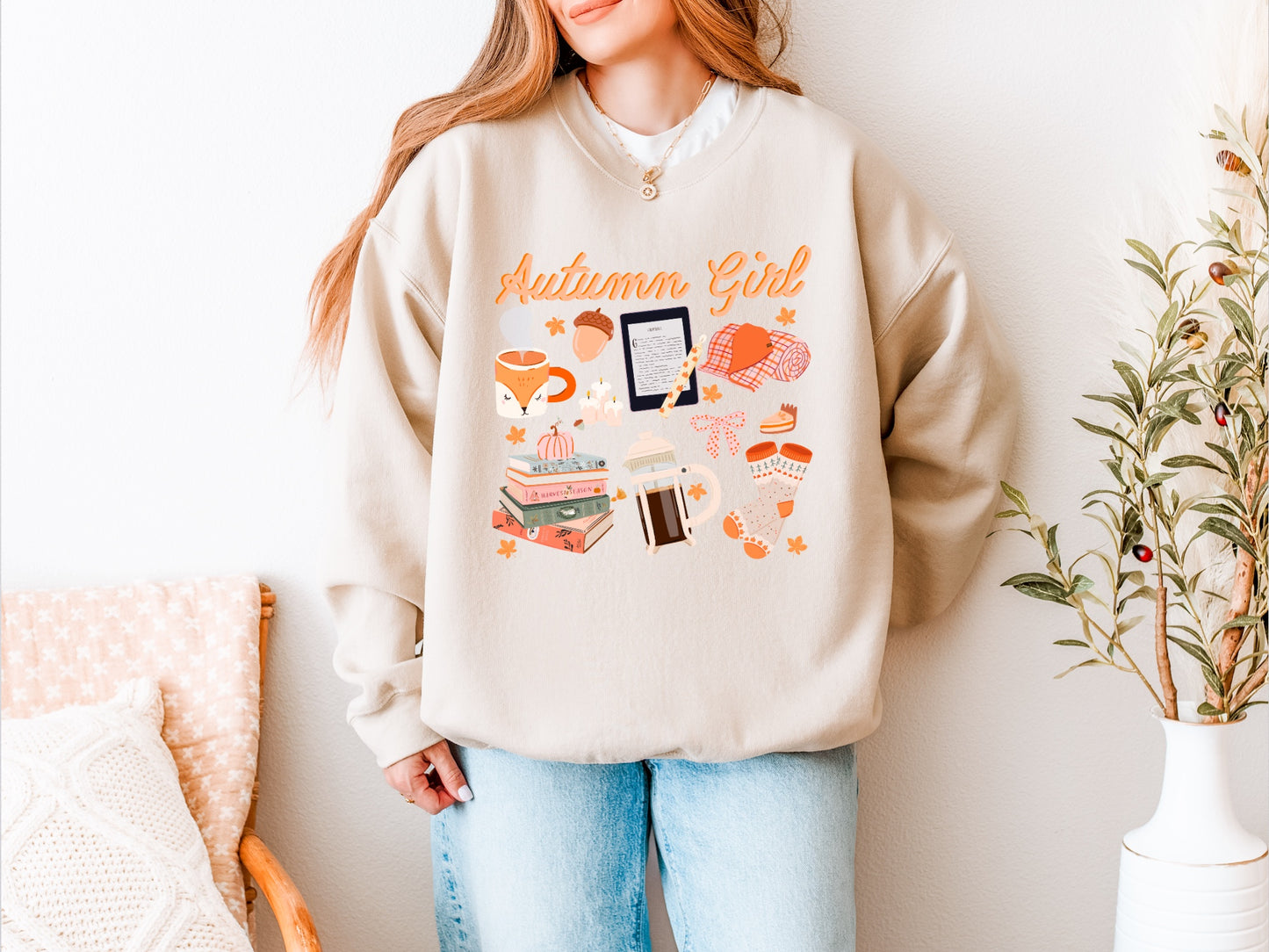 Autumn Girl Sweater - Cozy Fall Crewneck Sweatshirt for Women, Perfect Gift for Autumn Lovers, Pumpkin Spice Season, Seasonal Style