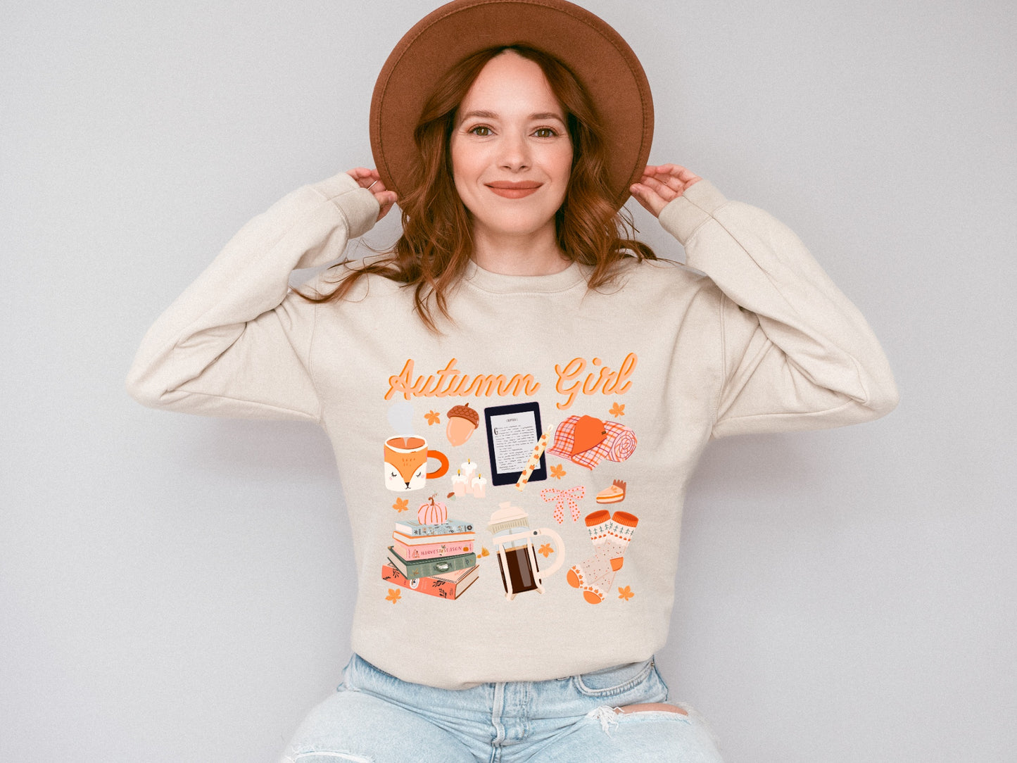 Autumn Girl Sweater - Cozy Fall Crewneck Sweatshirt for Women, Perfect Gift for Autumn Lovers, Pumpkin Spice Season, Seasonal Style