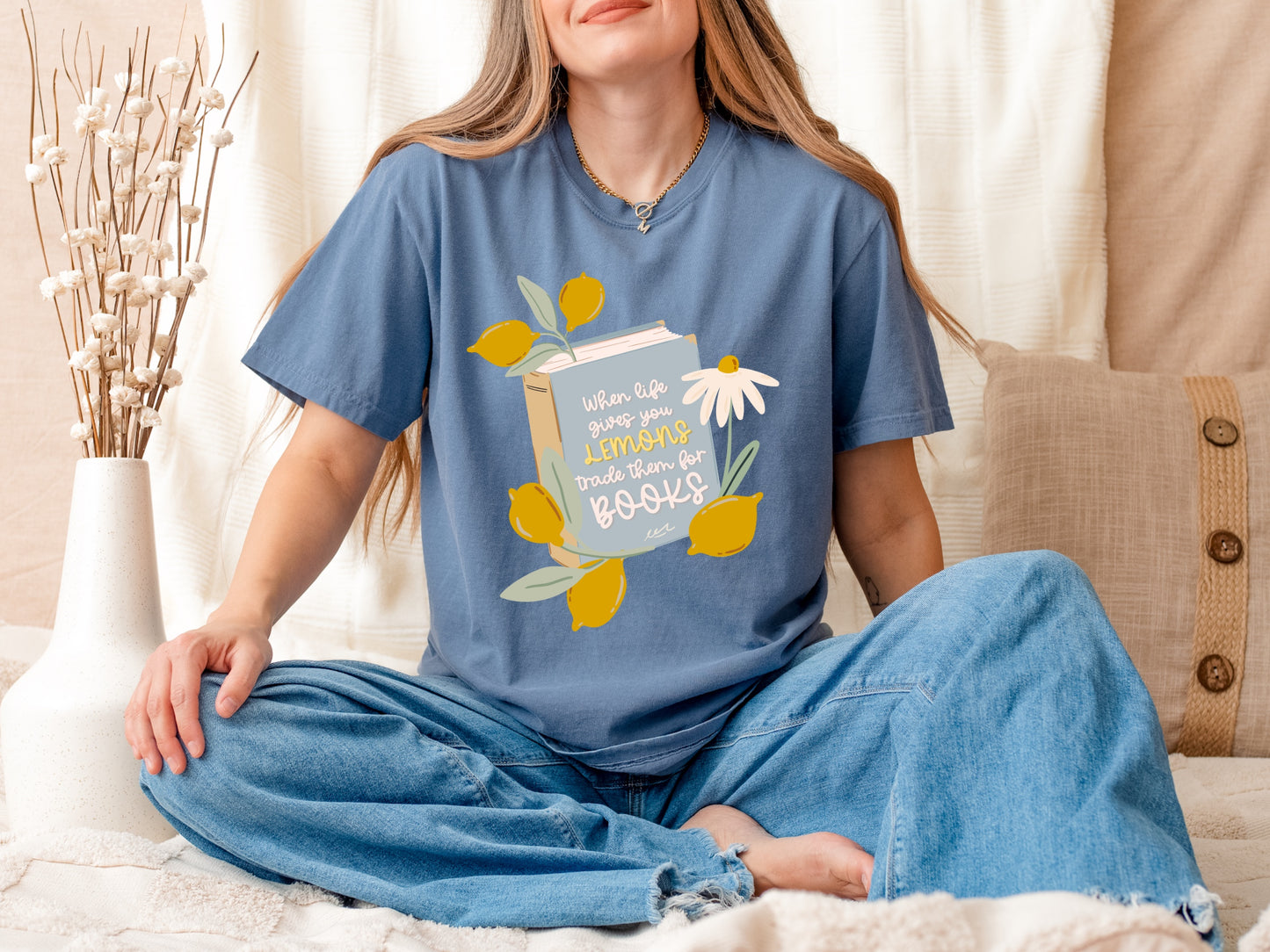 When Life Gives You Lemons Unisex Garment-Dyed T-shirt, Fun Summer Tee, Book Lover Gift, Casual Everyday Style, Gift for Readers, [...]