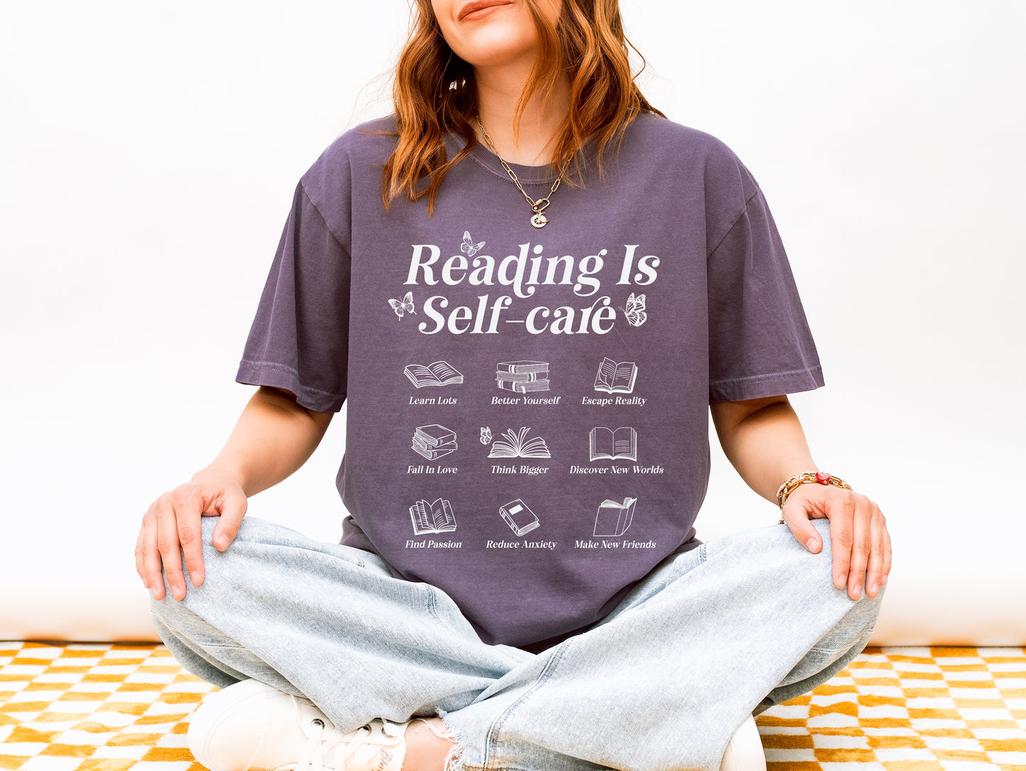 Reading is Self-Care T-Shirt | Comfort Tee for Book Lovers, Relaxation Wear, Gift for Readers, Self-Care Apparel, Literary Gift