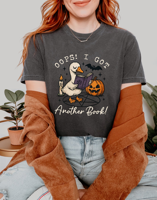 Gothic Cute Reading T-Shirt for Book Lovers, Halloween Tee, Unisex Graphic Shirt, Funny Animal Shirt, Gift for Readers