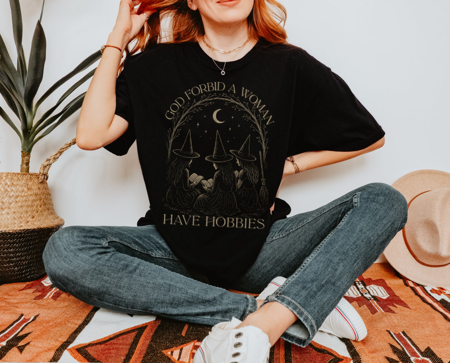 Witchy Humor T-Shirt for Her | God Forbid a Woman Have Hobbies Shirt | Gift for Witches, Funny Witch Shirt, Halloween Tee, Unisex [...]