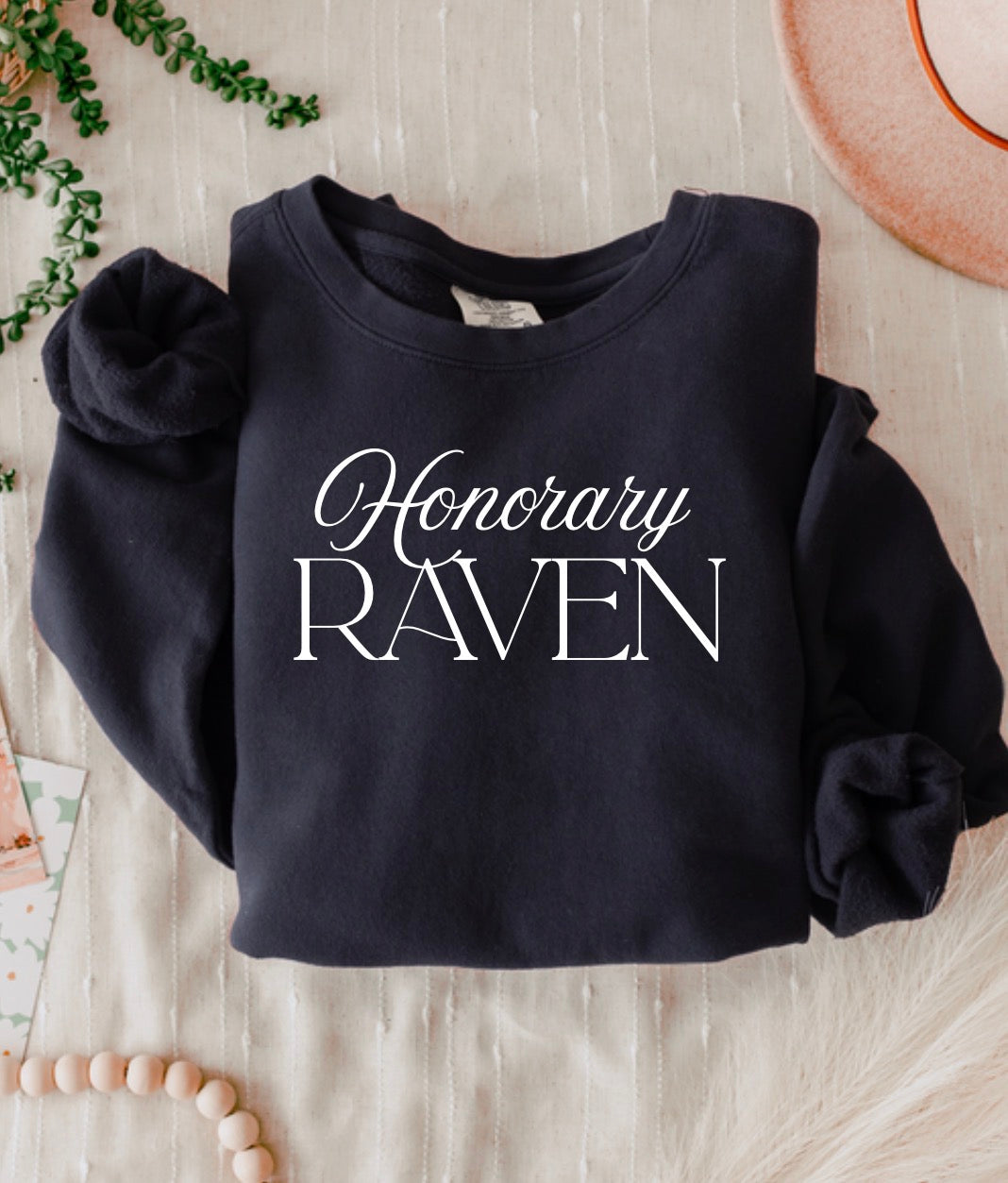 Honorary Raven Crewneck Sweatshirt - Unisex Heavy Blend with Angel Wings Design