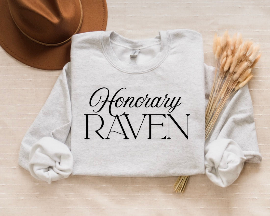 Honorary Raven Crewneck Sweatshirt - Unisex Heavy Blend with Angel Wings Design
