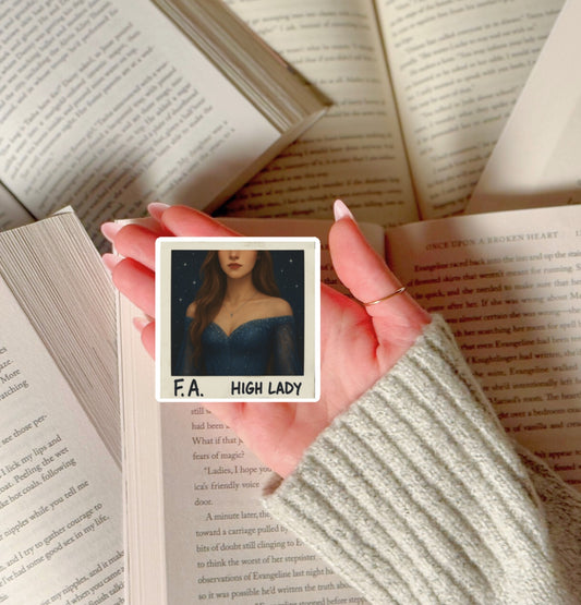 High Lady Polaroid Sticker | Dual Fandom Fantasy & Music Lover Gift | Your Favorite Night Court Queen | Bookish & Swiftie Merch
