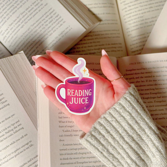 Coffee Mug Reading Juice Sticker